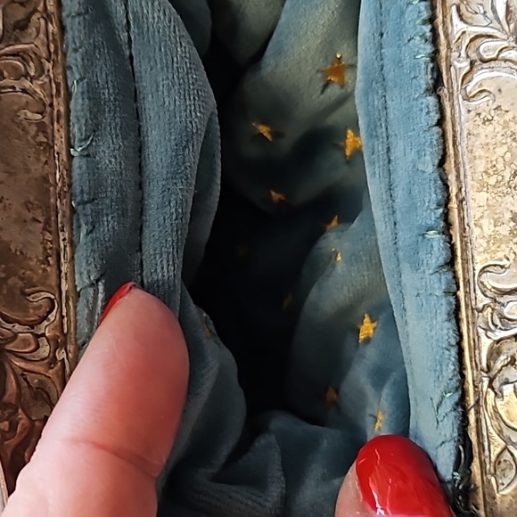 Antique 1900 Early metal mesh, Victorian, velvet embroidery, Art Deco - Picture 4 of 9